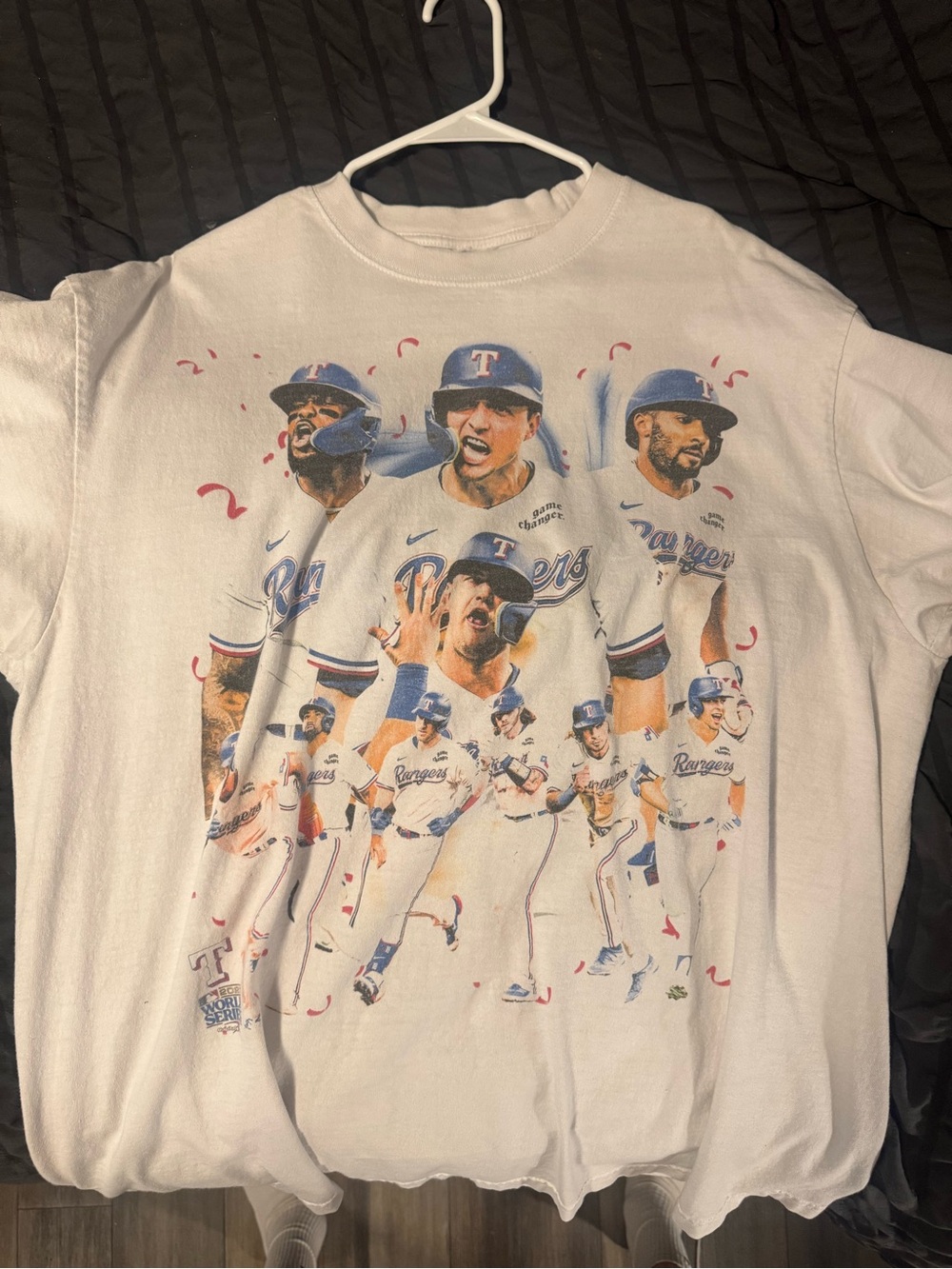 White Texas Rangers Graphic Baseball Tee World Series 2023- XXL GameChanger LA